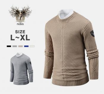 노비* 스웨터 사선 대칭 라운드 니트 2021FW
